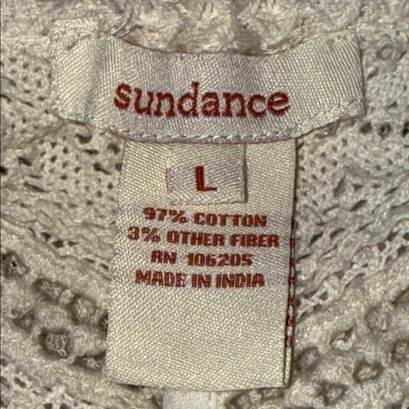 Sundance Lace for Days Lace Crochet Ivory Boho Long Sleeve Top SZ Large - Picture 7 of 7